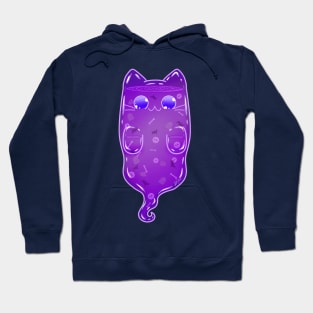 Purple Ghost Kitty with Graveyard Confetti Hoodie